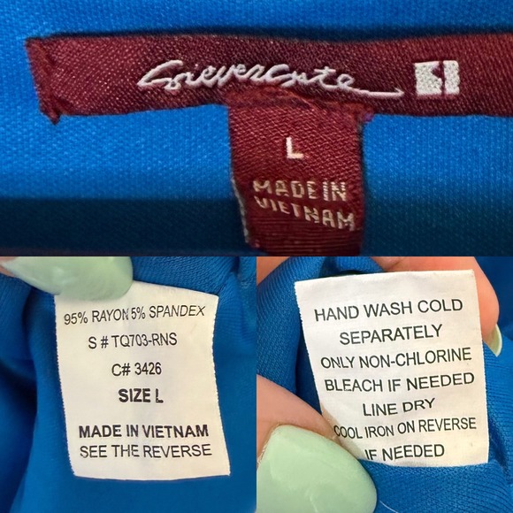 Gievergate Rhinestone Ruched Tank Top Blue size Large - Picture 6 of 6